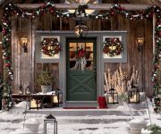 New year and Christmas wreath on the door - How to decorate a door for the new year and Christmas