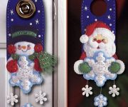 Santa Claus and Snowman - Christmas decorations for door handles