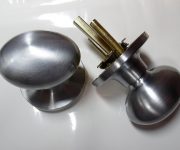 Door knob color brushed chrome