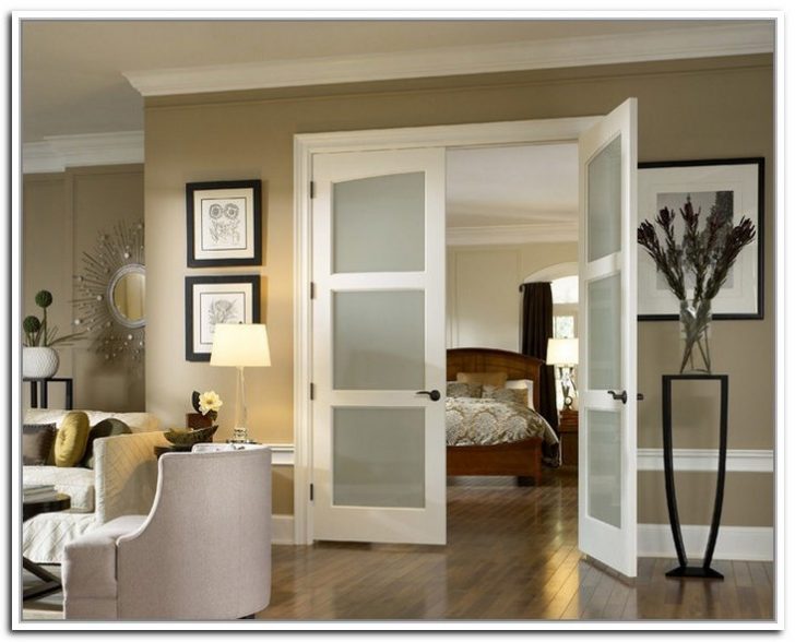 French doors with frosted glass for the bedroom 728x588 - Interior French Doors with glass