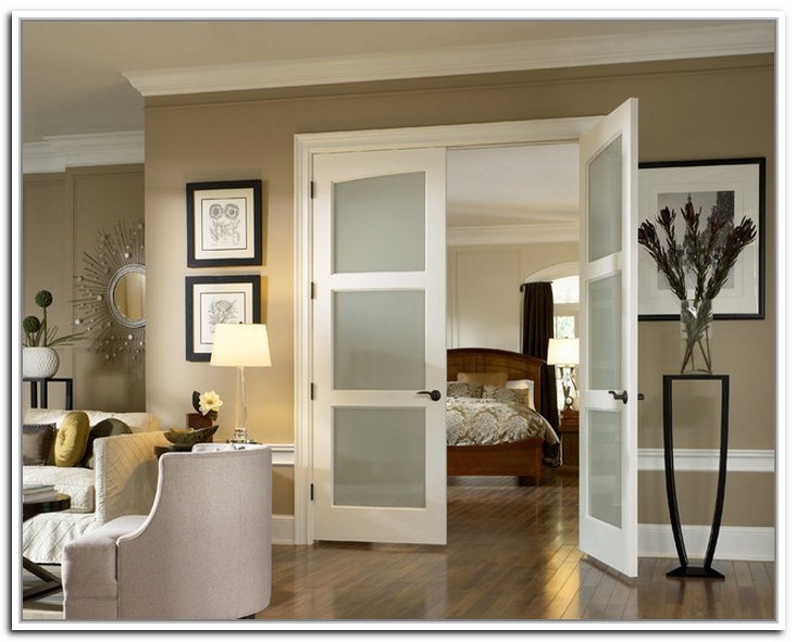 french doors with frosted glass for the bedroom