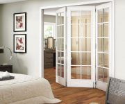 Interior bifold french doors with glass