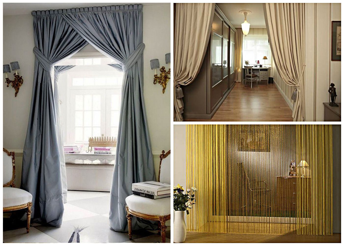 Textile curtains for doorway