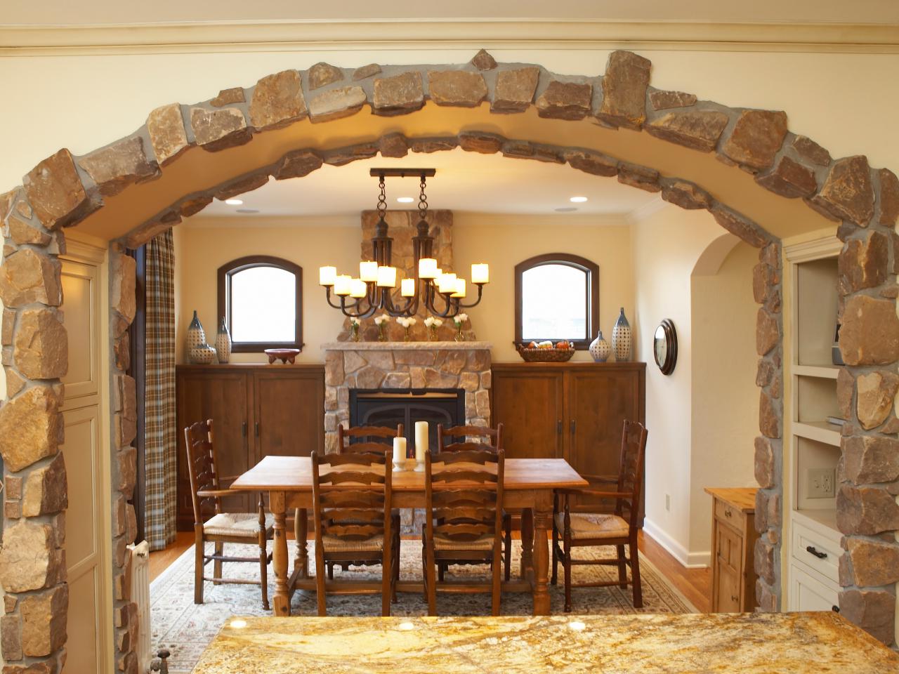 Indoor stone arch