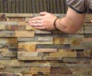 Interior stone veneer installation