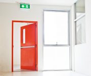 Exterior fire rated doors Red