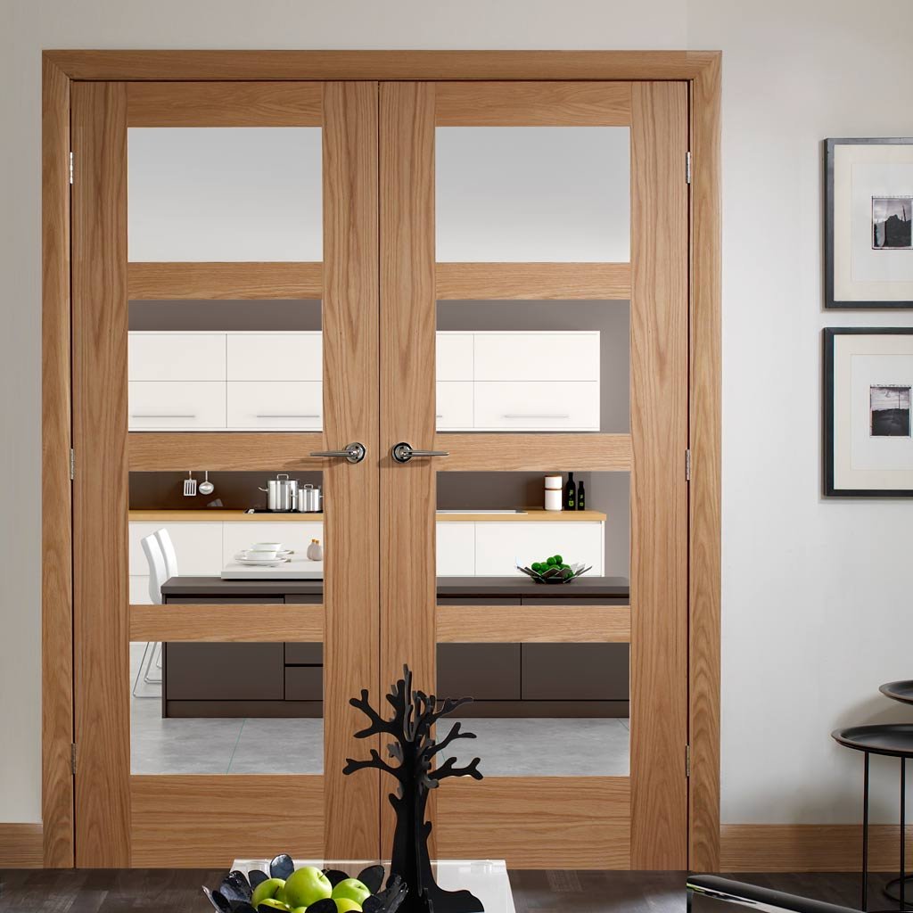 Internal oak fire doors with glass