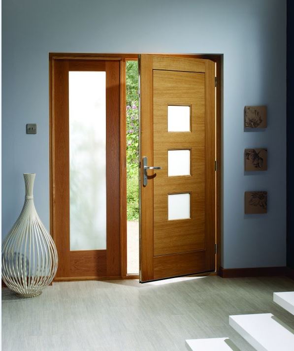 Modern glazed external fire doors