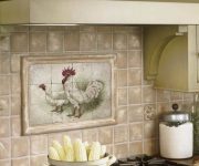 Ceramic tiles and decorated with painting in the kitchen country style 180x150 - Country-Style Kitchens