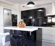 High tech kitchen design Glossy black facades create an emphatically rigorous design 180x150 - High-Tech Kitchen