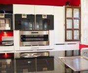 Modern Kitchen High-Tech Style Furniture – Black-and-red combination of colors