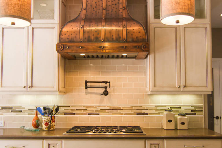 Vintage Cooker hood in country style kitchen