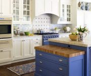 Blue tones in the kitchen of Provence 180x150 - Provence Style Kitchens – 100 ideas for interior